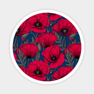 Red poppy garden Magnet